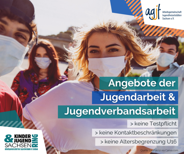 Jugendarbeit ist weiter möglich! Jugendliche dürfen sich treffen, aber mit Maske.